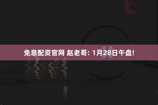 免息配资官网 赵老哥: 1月28日午盘!